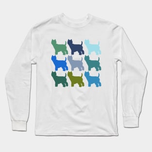 Westie Dogs in Rainbow Colors Long Sleeve T-Shirt